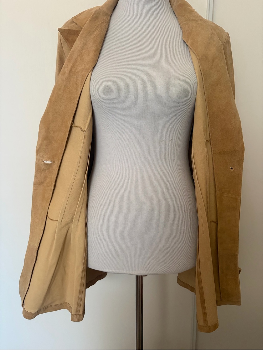 Finley Camel Suede Single-Button Blazer - Picture 5 of 11